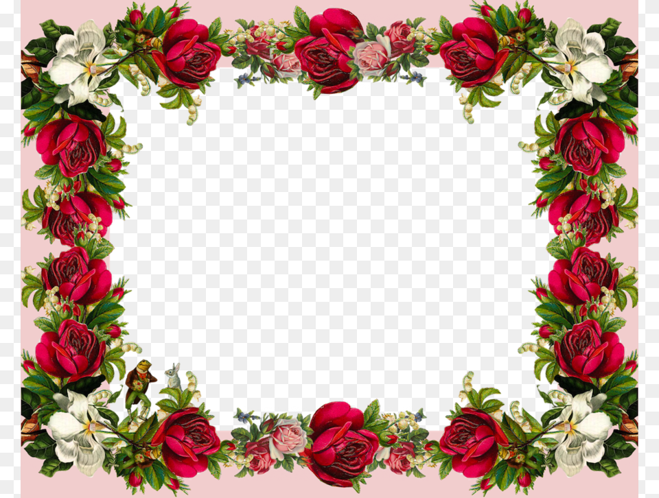 Rose Flower Frame Clipart Picture Frames Rose Rose Flower, Plant, Art, Floral Design, Graphics Free Png Download