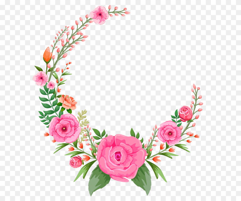 Download Roses Rose Pinkroses Pink Flower Pic Frame, Plant, Pattern, Graphics, Floral Design Free Png