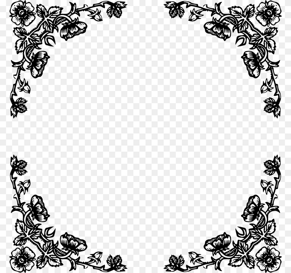 Roses Vector Clipart Black And White Clip Art, Gray Free Png Download