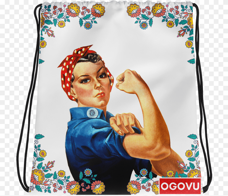 Download Rosie The Riveter Drawstring Bag Rosie The Happy Birthday Rosie The Riveter, Finger, Portrait, Photography, Body Part Free Png