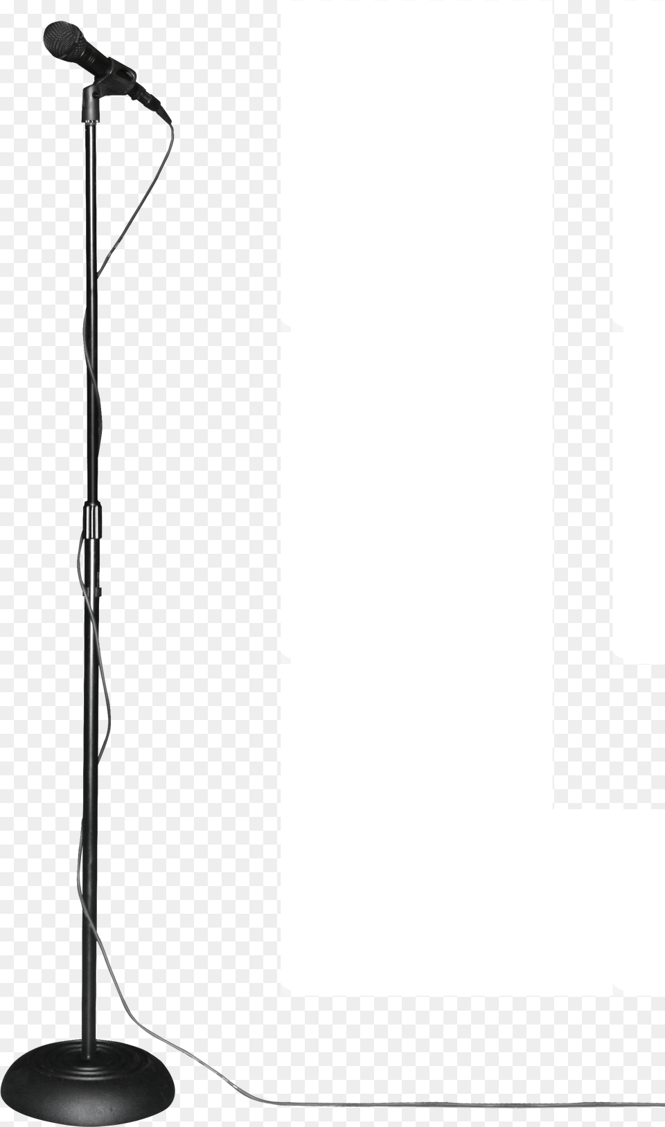 Download Round Base Microphone Stand With Adjustable Height Monochrome, Electrical Device, Lamp Png Image