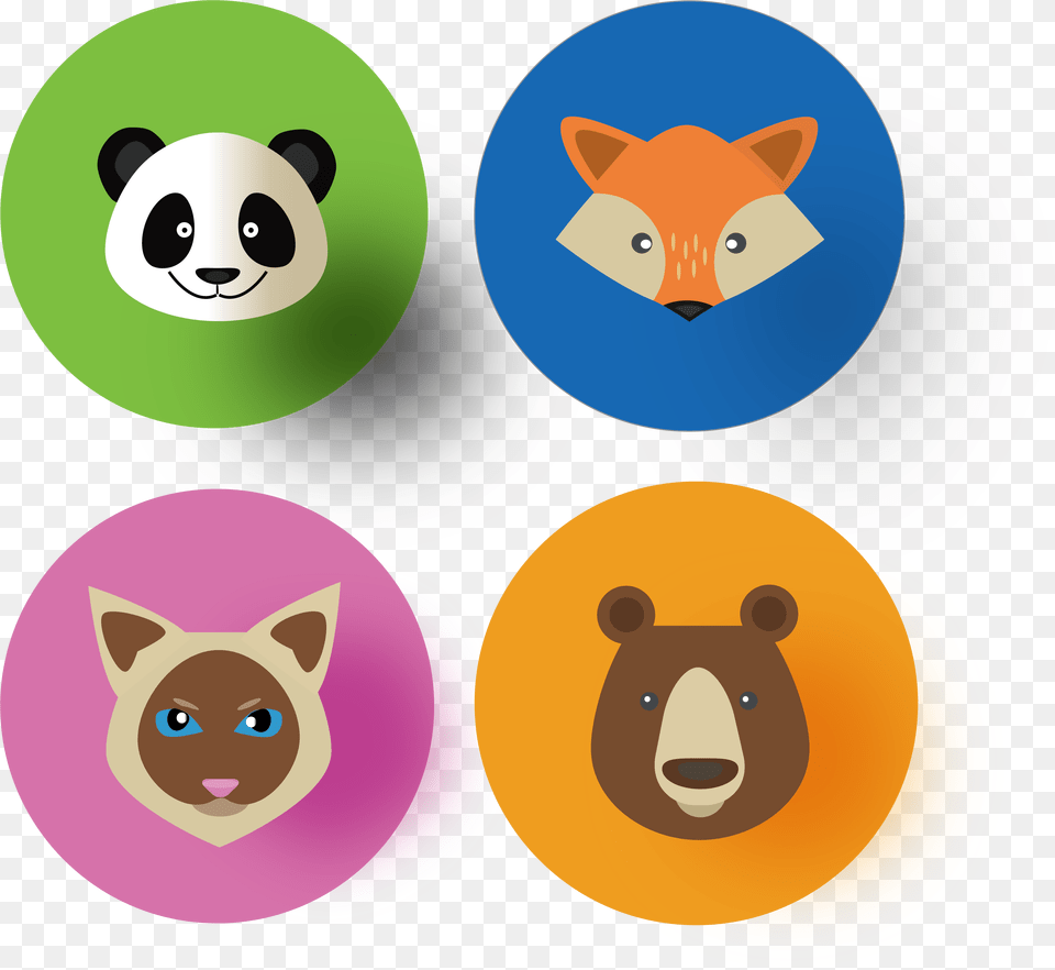 Download Round Color Animal Panda Fox Round Animal Clipart, Bear, Mammal, Wildlife Free Transparent Png