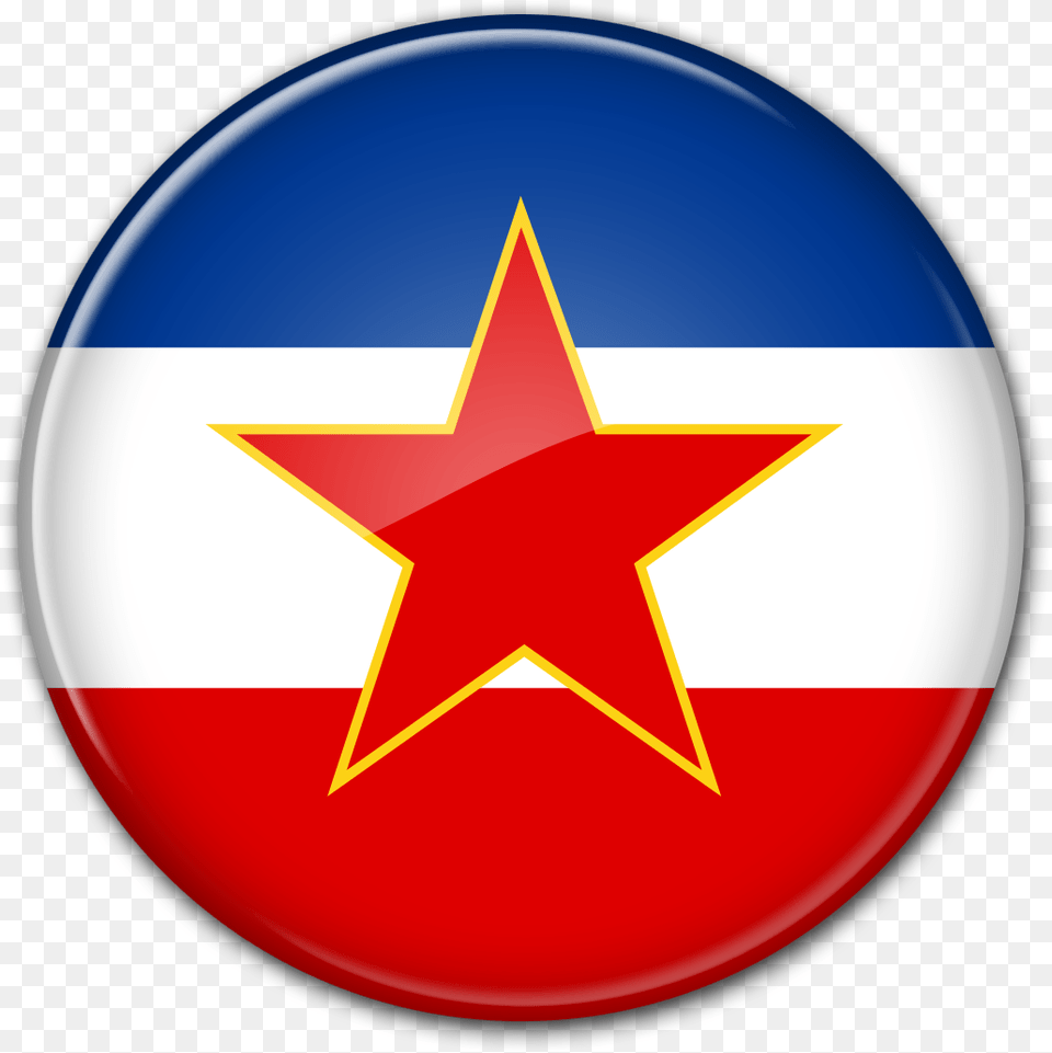 Download Round Flag Yugoslavia In Format With Yugoslavia Flag, Star Symbol, Symbol Free Png