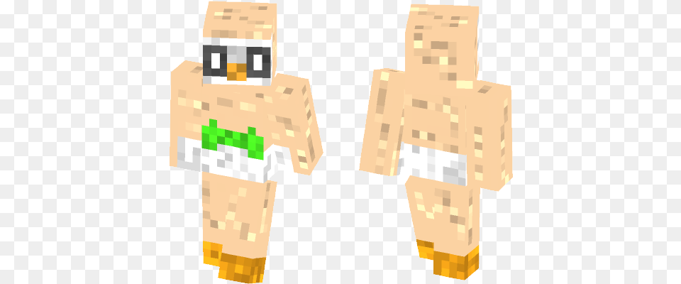 Download Rowlet Pokemon Sun And Moon Minecraft Skin For Ice Bear Minecraft Skin, Person, Brick Png