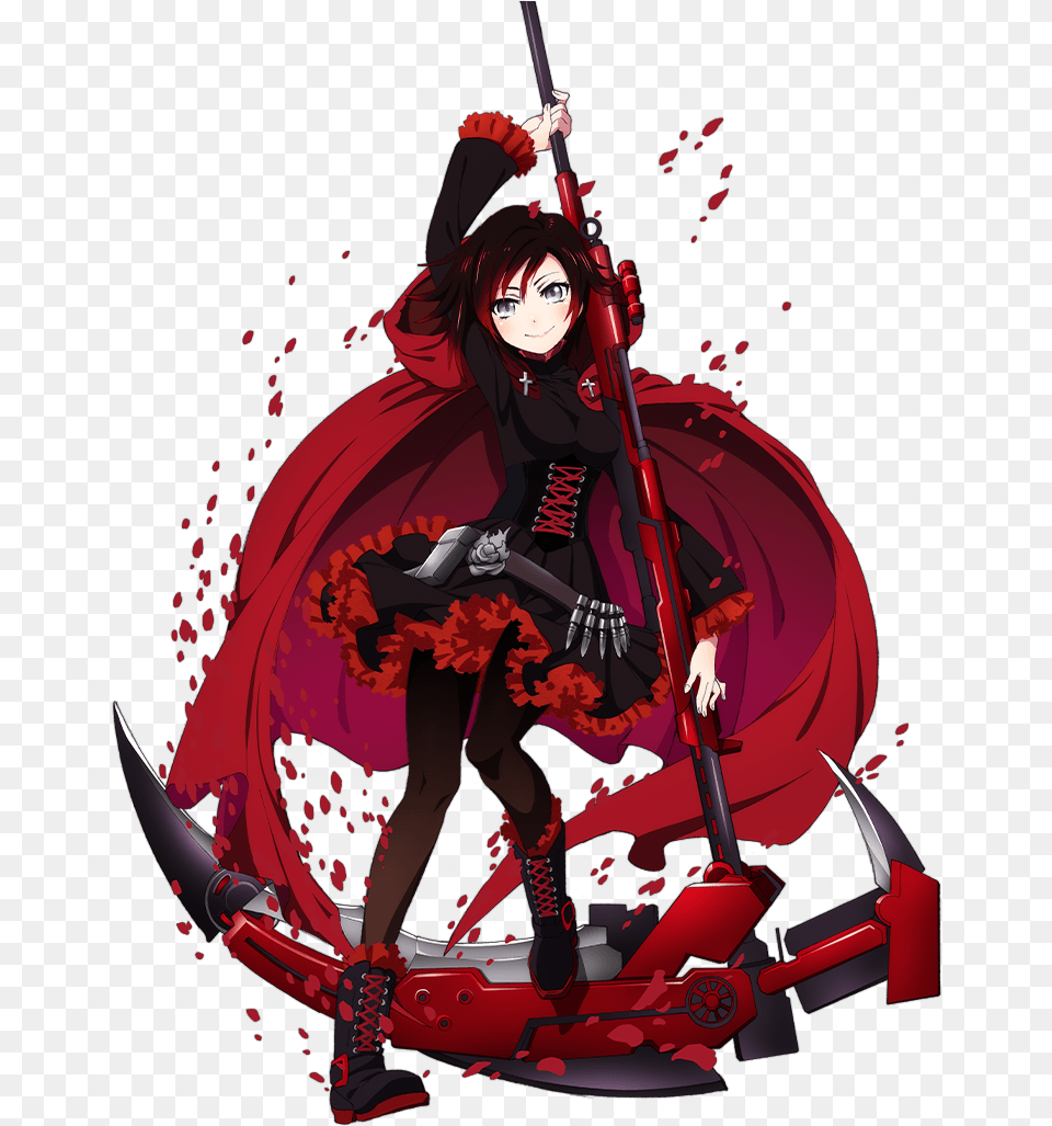 Download Ruby Rose Ruby Rose Rwby Image Anime Ruby Rose, Book, Comics, Publication, Adult Free Transparent Png