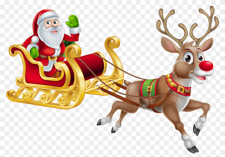 Download Rudolph Christmas Photo Dlpngcom Transparent Christmas Santa, Animal, Deer, Mammal, Wildlife Png