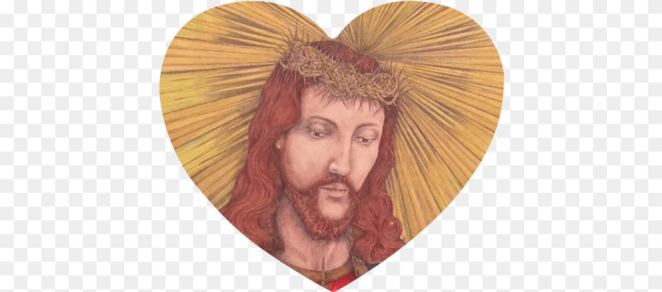 Download Sacred Heart Of Jesus Christ Drawing Shaped Jesus Christ Handbag, Face, Head, Person, Photography Free Transparent Png