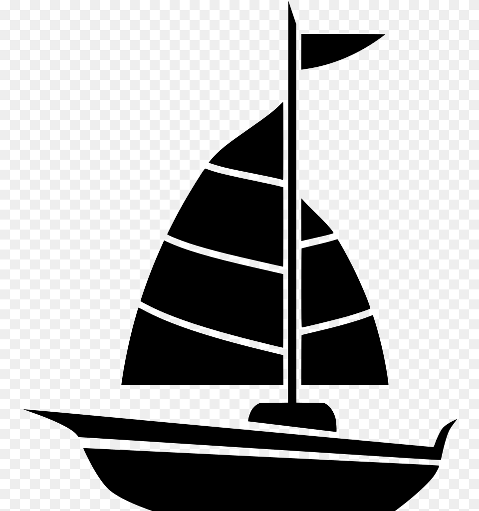 Sail Boat Cartoon, Gray Free Png Download