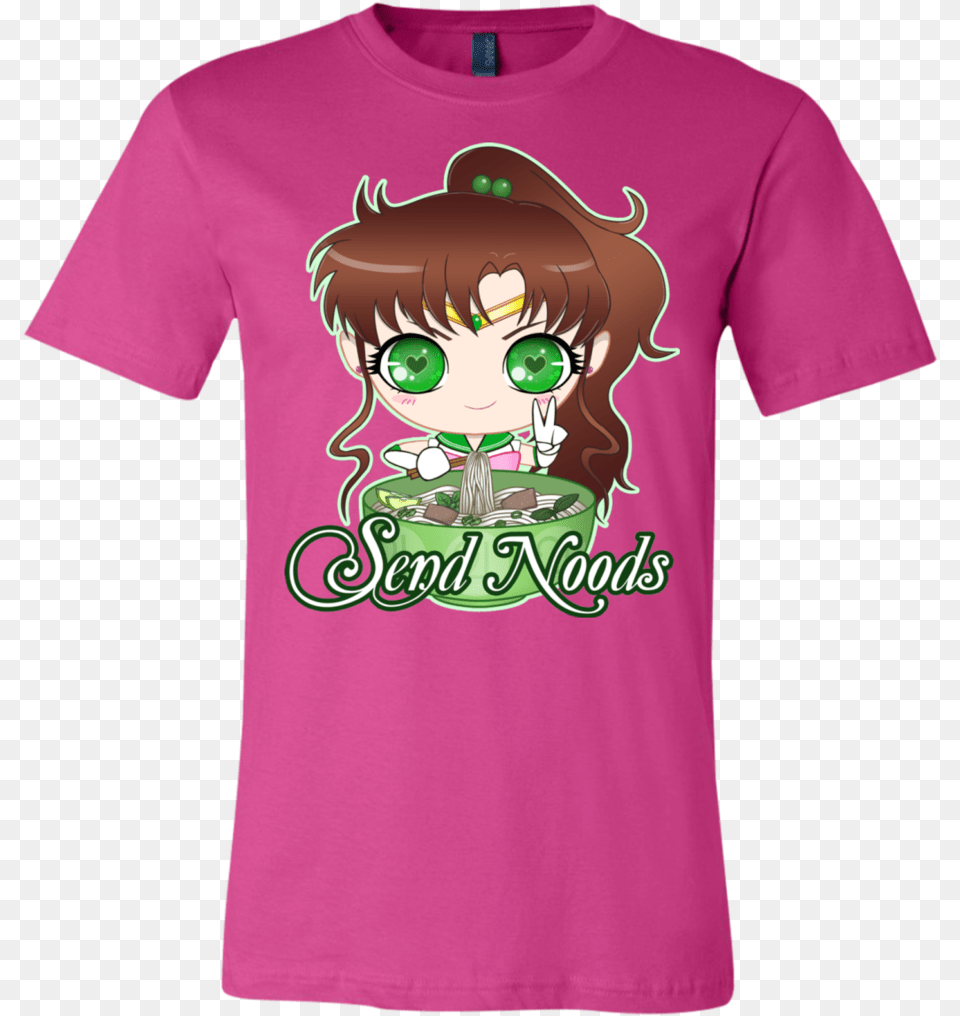 Sailor Jupiter Send Noods Bella Unisex Tee Pink T Shirt Design Family Is Love, Clothing, T-shirt, Face, Head Free Png Download