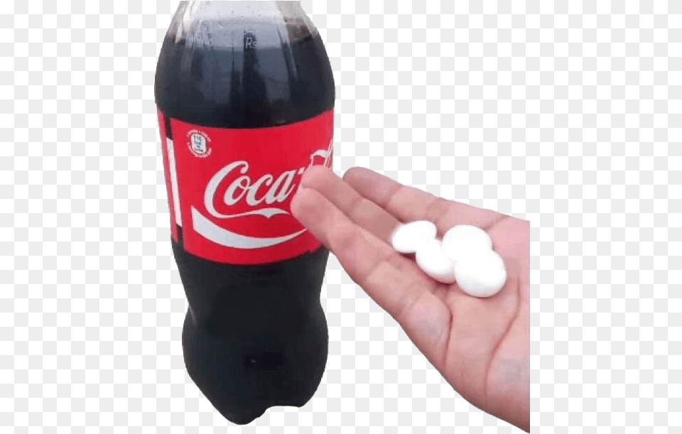 Download Salt Bae But With Mentos And Coke Coca Cola Coke And Mentos Meme, Beverage, Medication, Pill, Soda Free Png
