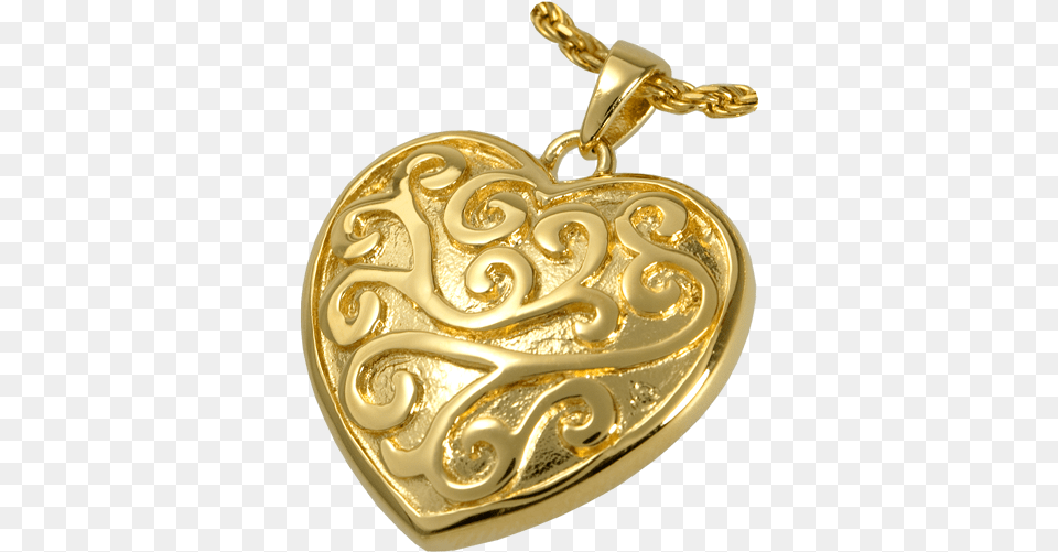 Download Scrollwork Filigree Heart Jewelry Shown In Gold Locket, Accessories, Pendant Free Transparent Png