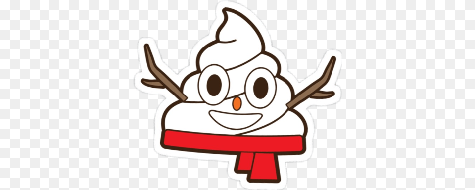 Scsnowman Sticker Poop Emoji Snowman Full Size Transparent Christmas Poop Emoji, Cream, Dessert, Food, Ice Cream Free Png Download