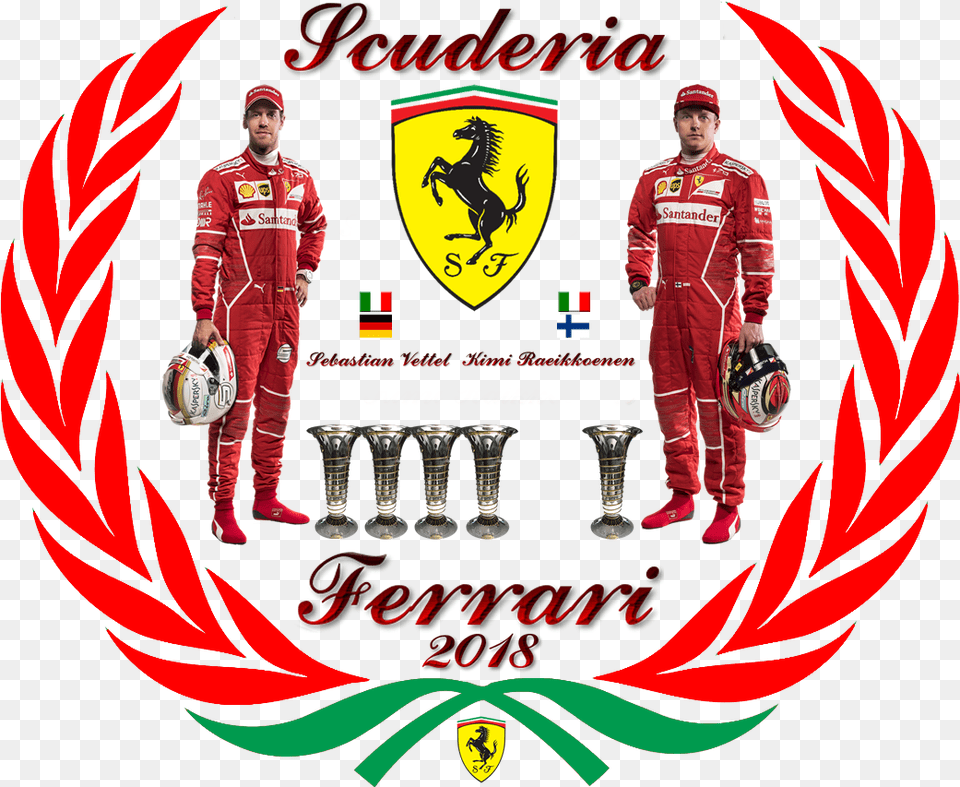 Download Scuderia Ferrari Logo Laurel Wreath, Person, People, Man, Male Png
