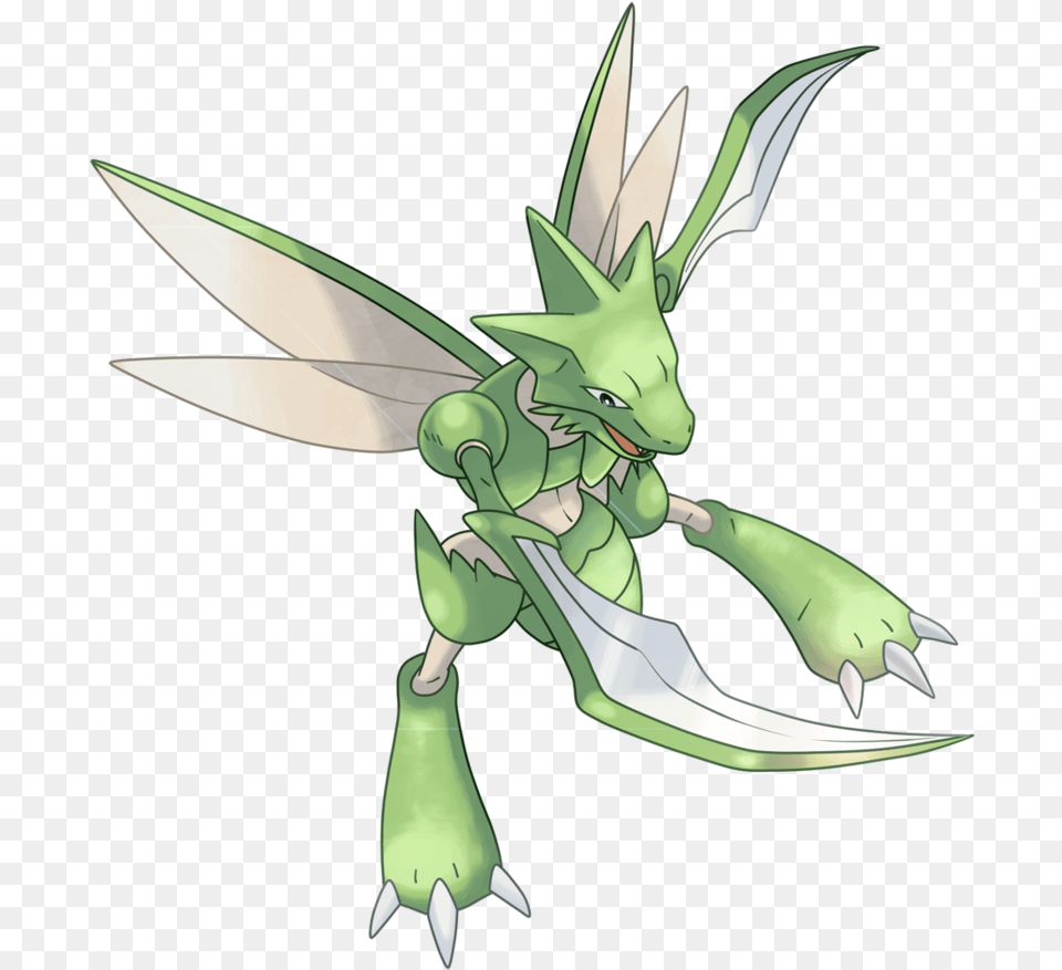 Download Scyther Pokemon Gen 1 Bug Type, Green, Animal, Fish, Sea Life Png Image