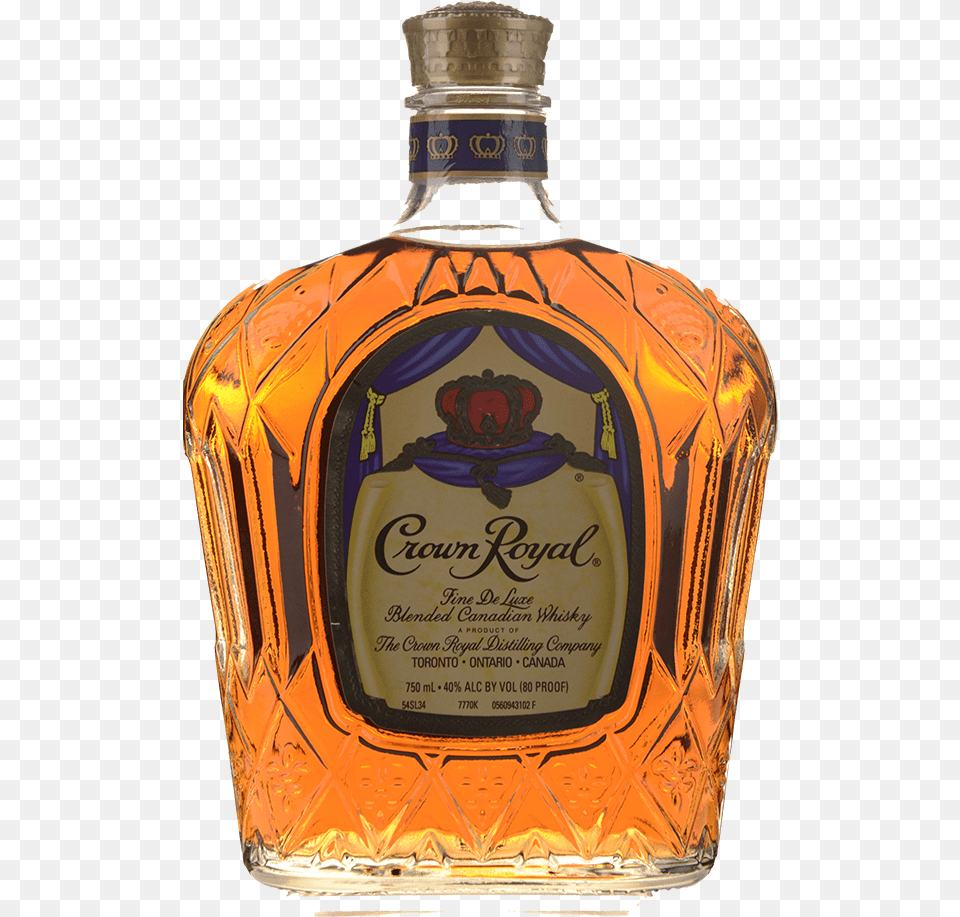 Download Seagrams Crown Royal Whisky 40 Glass Bottle, Alcohol, Beverage, Liquor Png Image
