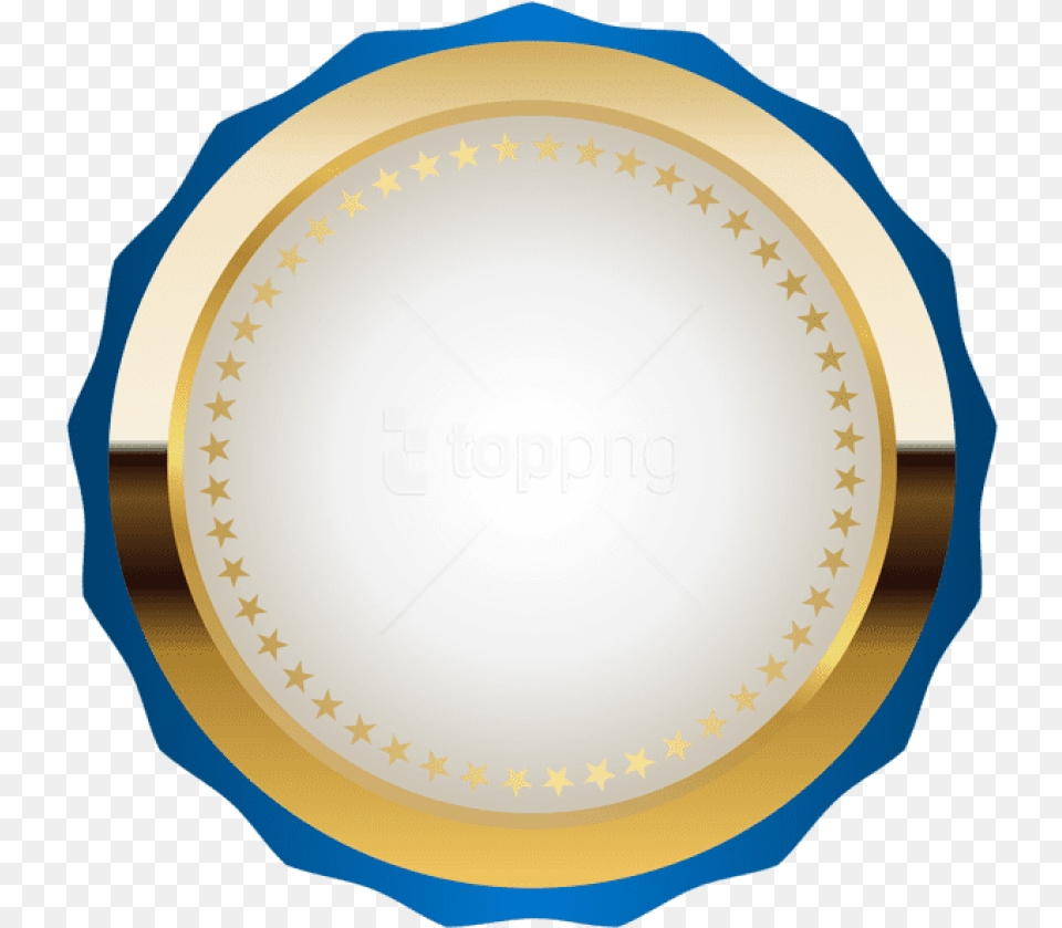 Seal Badge Blue Gold Clipart Badge Images, Plate Free Png Download