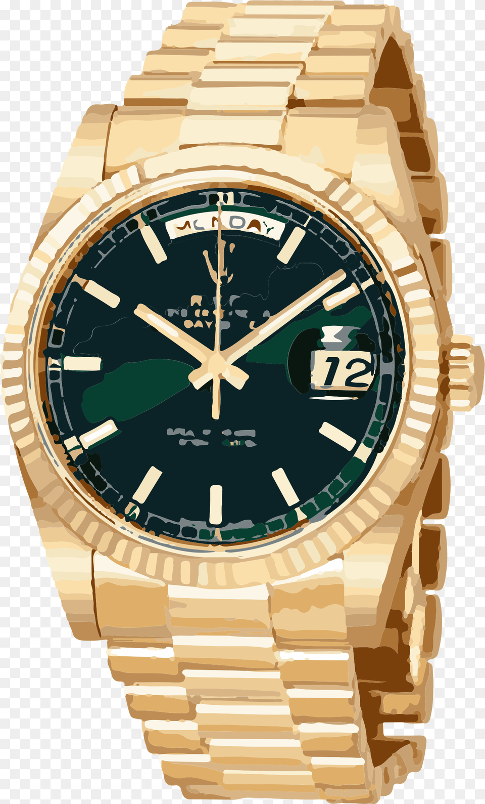 Download See Clipart Gold Watch Rolex Day Date Diamond Bezel, Arm, Body Part, Person, Wristwatch Free Transparent Png