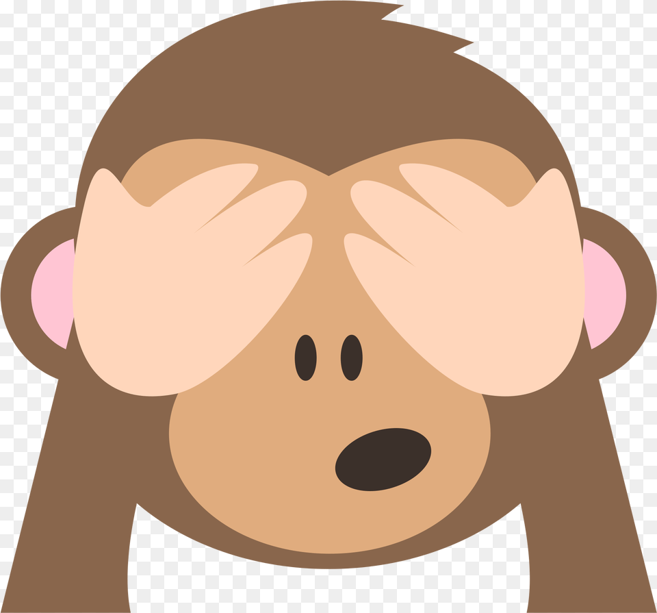 Download See No Evil Emoji Clipart Three Wise Monkeys See No Evil Emoticon, Head, Person, Face, Baby Free Transparent Png