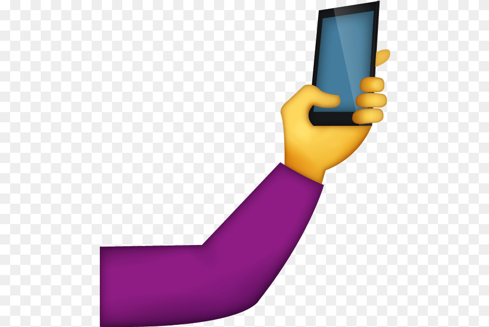 Selfie Emoji Iphone Emojis In Phone In Hand Emoji, Computer, Electronics, Arm, Body Part Free Png Download