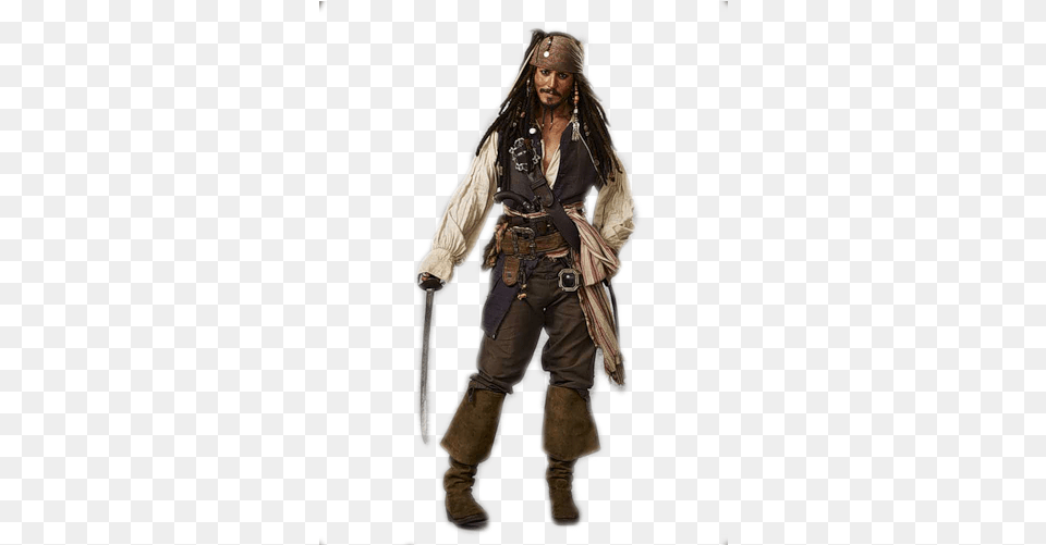 Share This Disfraz De Jack Sparrow Johnny Depp Pirates Costume, Person, Pirate, Adult, Male Free Png Download