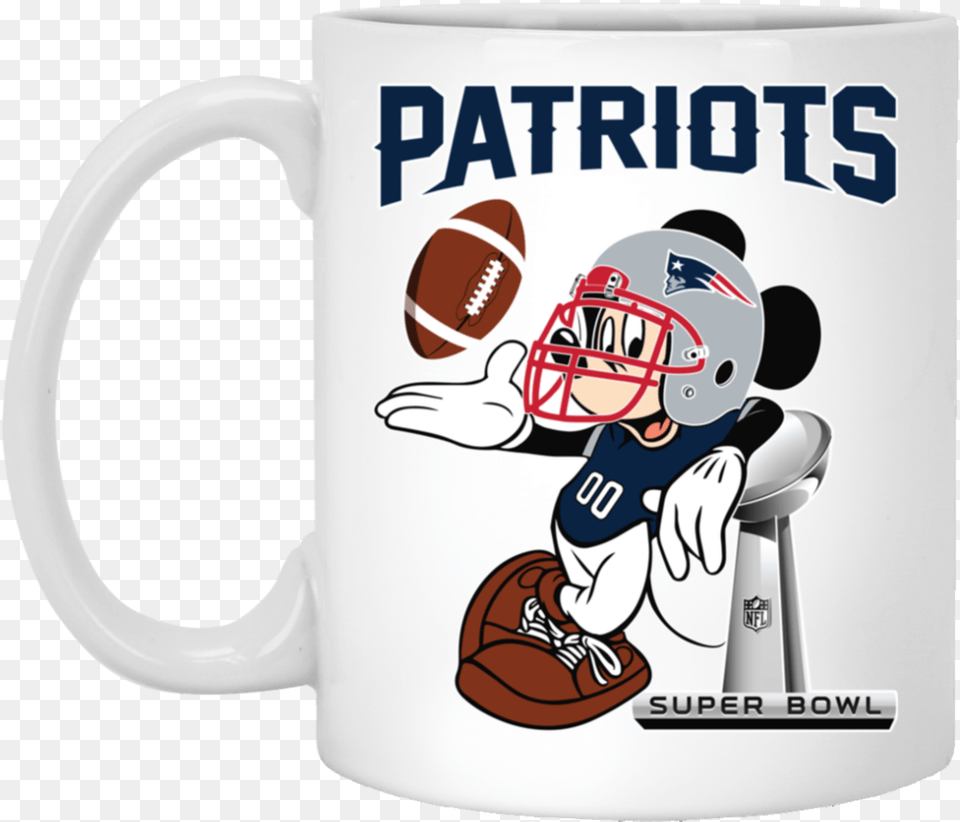 Download Share Tweet Pin It Mickey Mouse Super Bowl Full New England Patriotas Logo, Cup, Baby, Person, Helmet Free Transparent Png