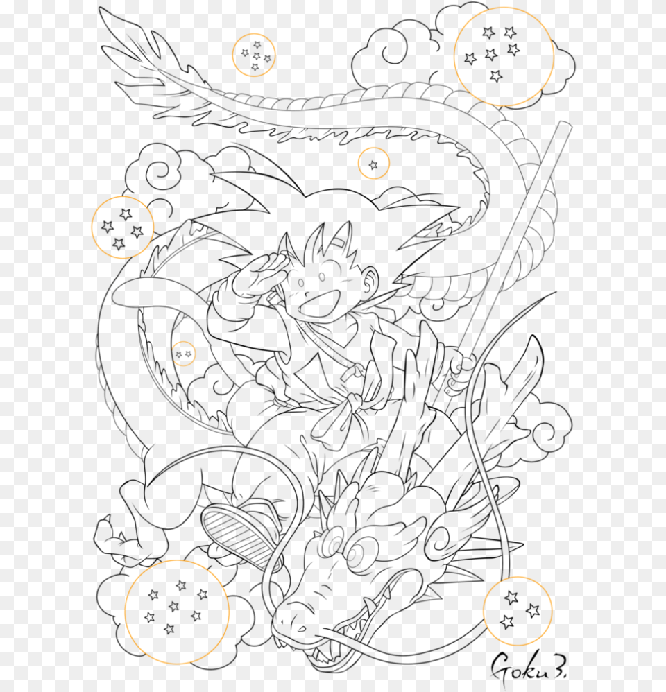 Download Shenron Goku Line Art Drawing Dragon Ball Lineart Png Image