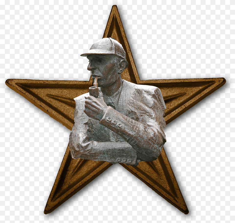 Download Sherlock Holmes Barnstar Hammer Sickle Red Star Communist, Symbol, Star Symbol, Adult, Person Png Image