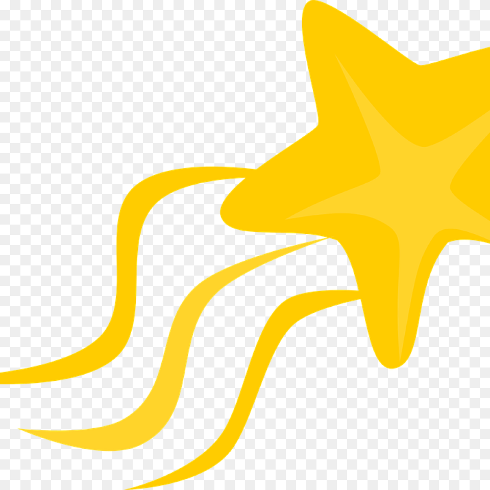 Download Shooting Star Images Background Star Star Clipart, Symbol, Animal, Fish, Sea Life Free Png