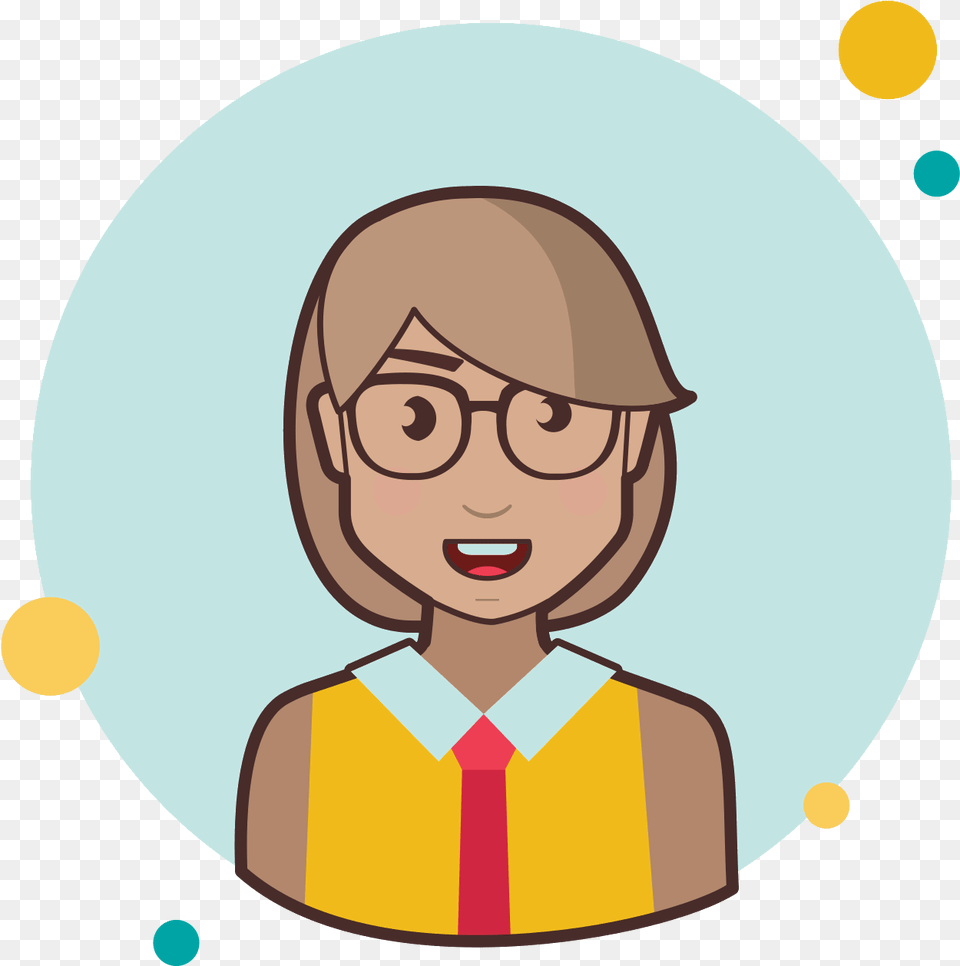 Download Short Hair Business Lady With Glasses Icon Woman With Glasses Cartoon, Portrait, Face, Photography, Person Png Image