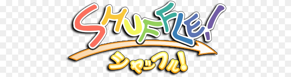 Download Shuffle Anime Logo Full Size Image Pngkit Shuffle Anime Logo, Light, Text, Bulldozer, Machine Png
