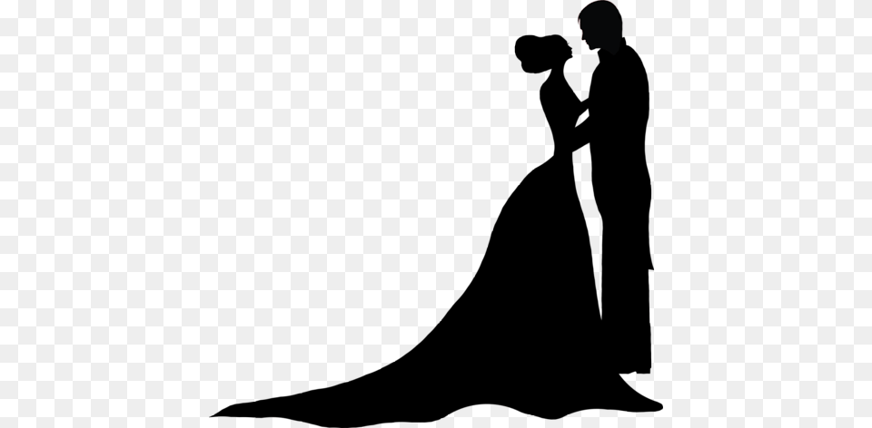 Download Silhouette Bride And Groom Clipart Bridegroom Clip Art, Fashion, Formal Wear, Clothing, Dress Png Image