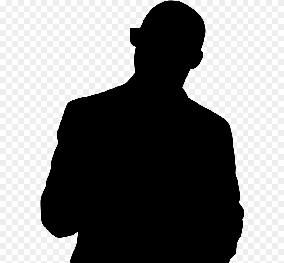 Download Silhouette Man Head Front, Gray Png