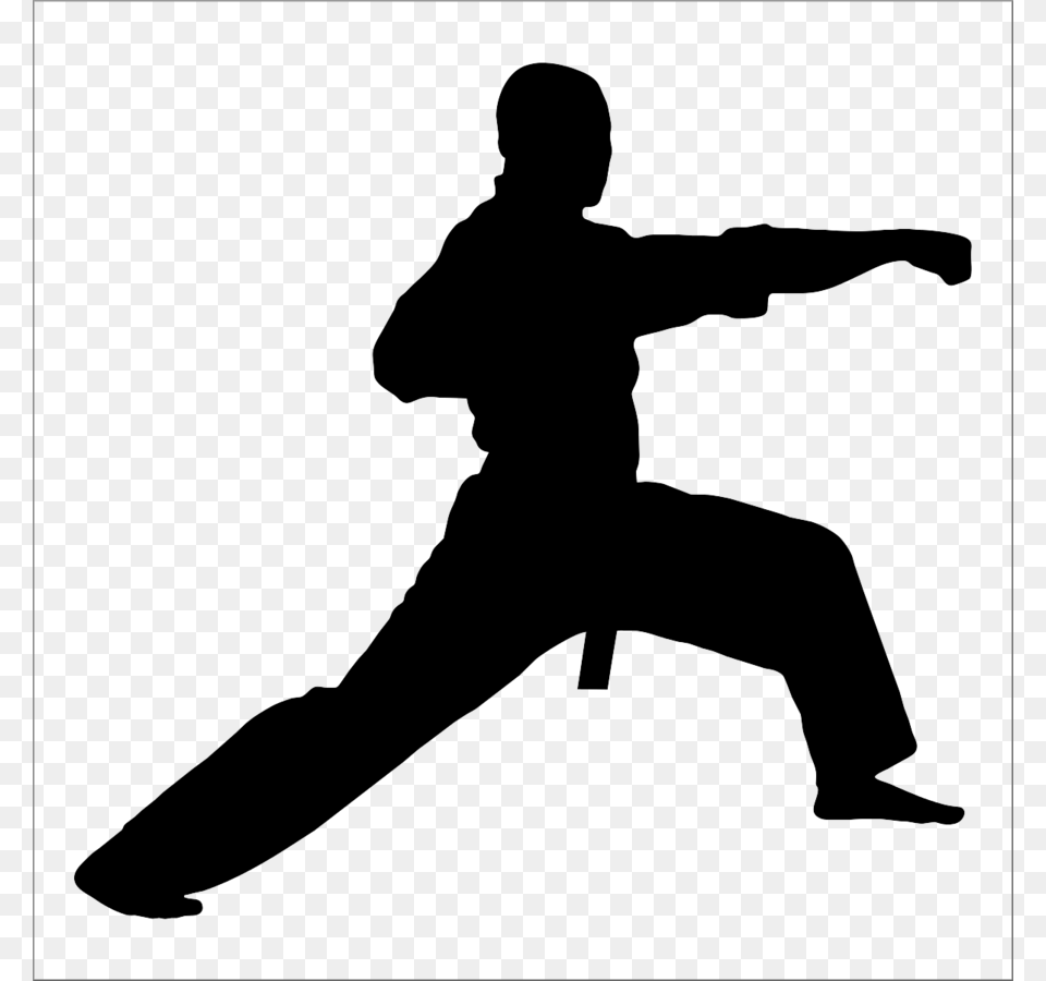 Silhouette Taekwondo Clipart Taekwondo Martial Arts Clip, Gray Free Png Download
