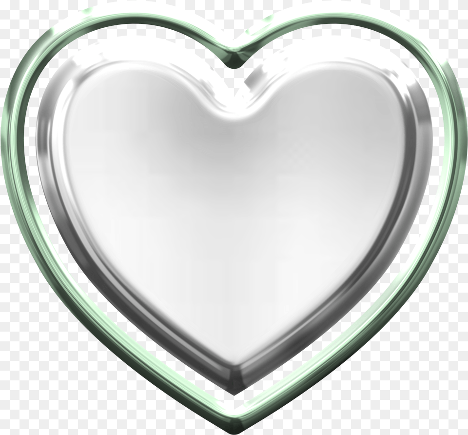 Download Silver Heart For Background Silver Heart, Plate Png Image