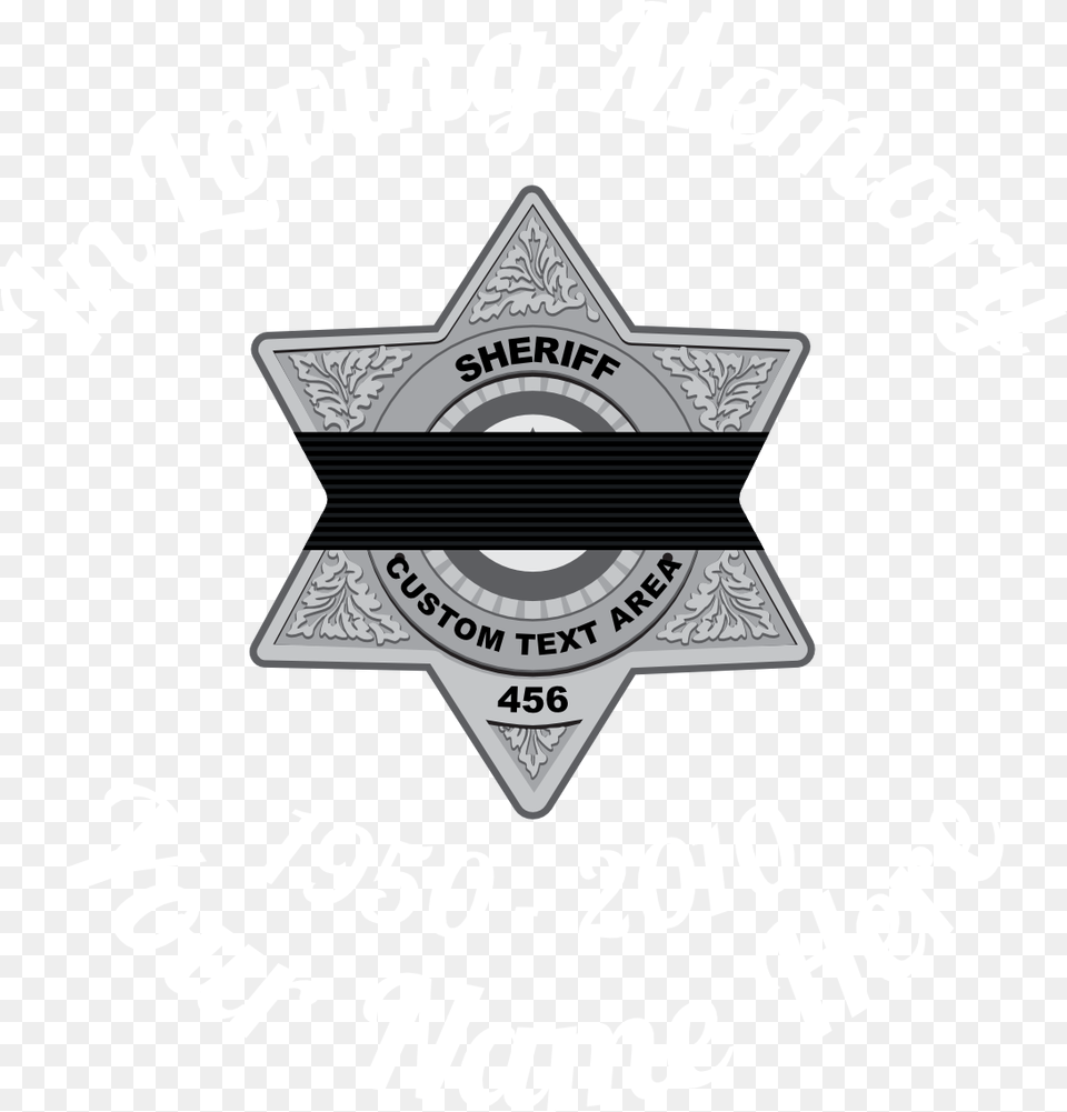 Download Silver Sheriff Badge With Black Band In Loving Emblem, Logo, Symbol Png
