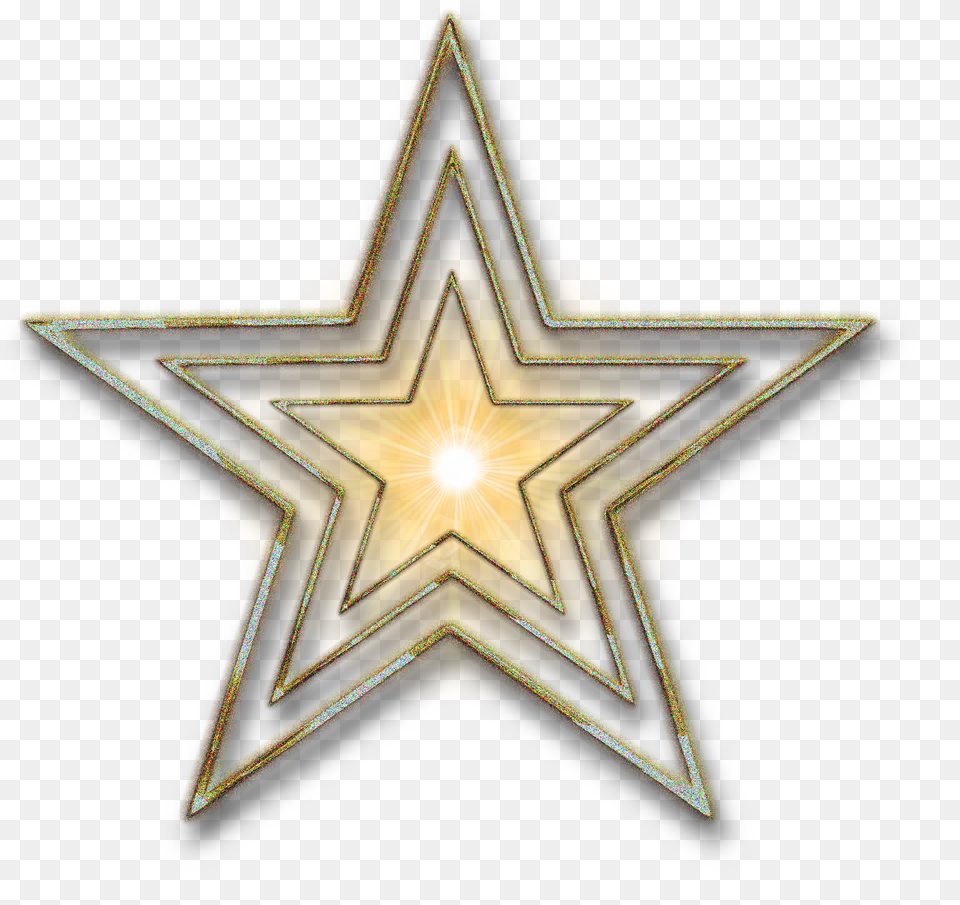 Download Silver Star Background With Gold Star Logo, Star Symbol, Symbol, Animal, Invertebrate Free Transparent Png