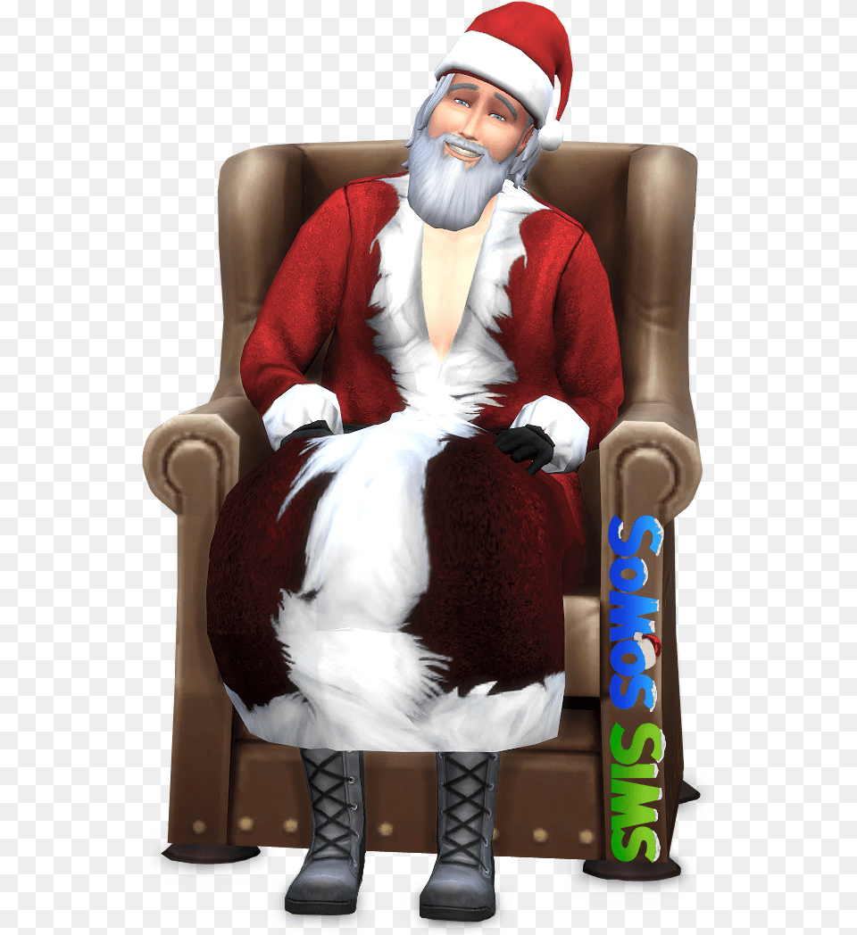 Download Sims Claus Character Fictional Santa Clothing Hq Sims 4 Christmas Beard, Adult, Man, Male, Person Free Transparent Png