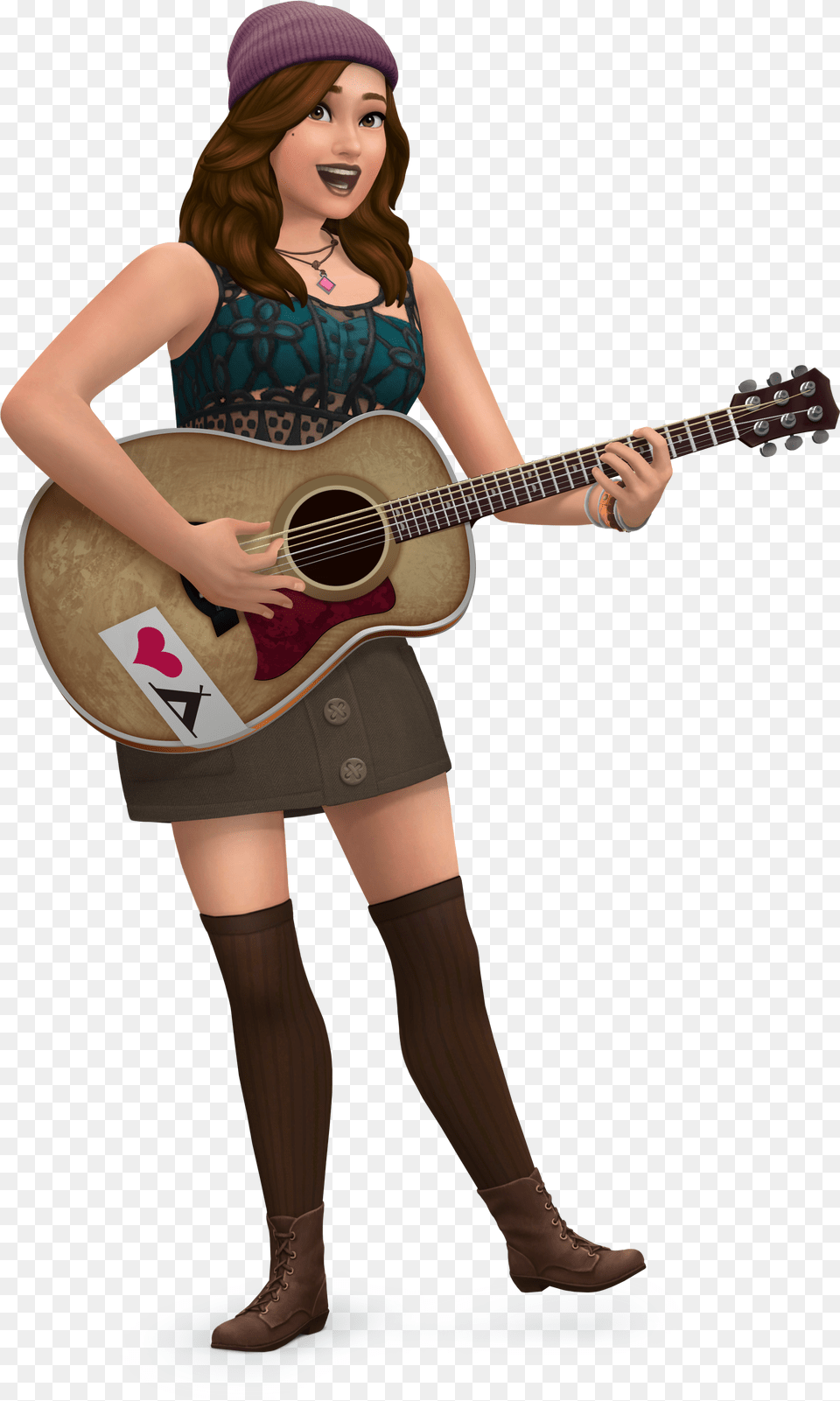 Download Sims Mobile Microphone String Mobile The Sims 4, Musical Instrument, Guitar, Woman, Adult Png