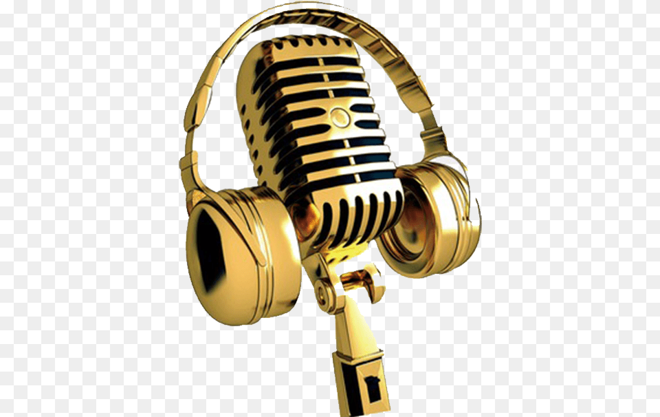 Download Singing Golden Microphone With No Gold Microphone, Electrical Device, Appliance, Blow Dryer, Device Png Image