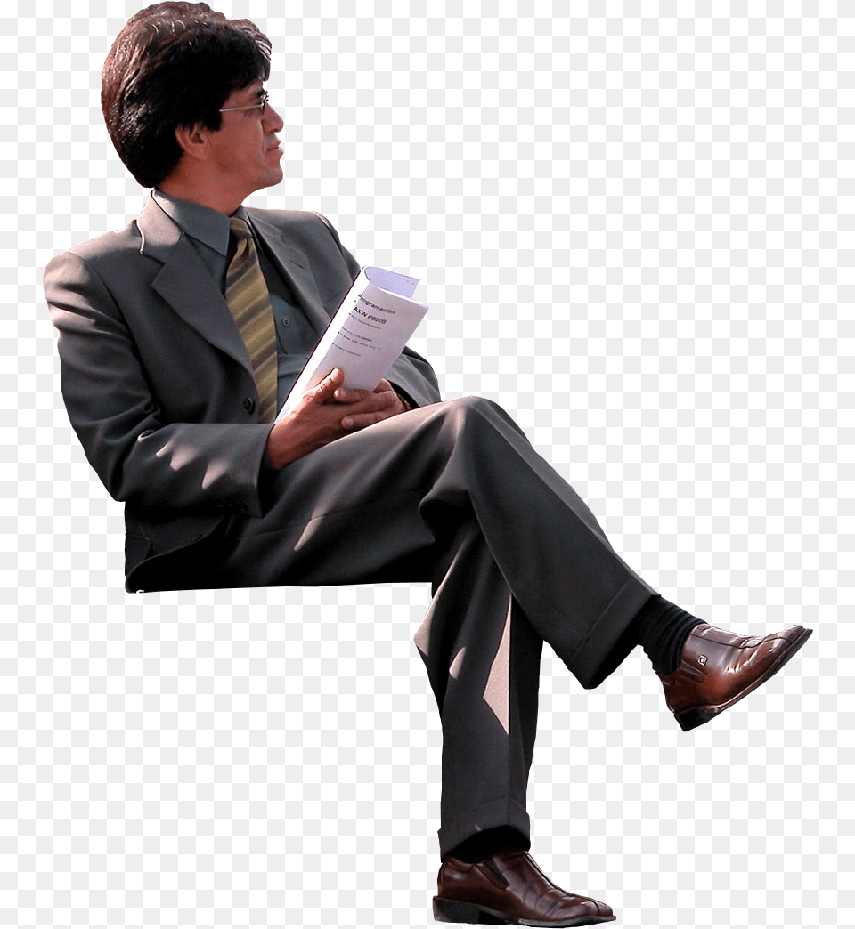Download Sitting Man Photos 1 Sitting Man, Accessories, Suit, Shoe, Reading Free Png