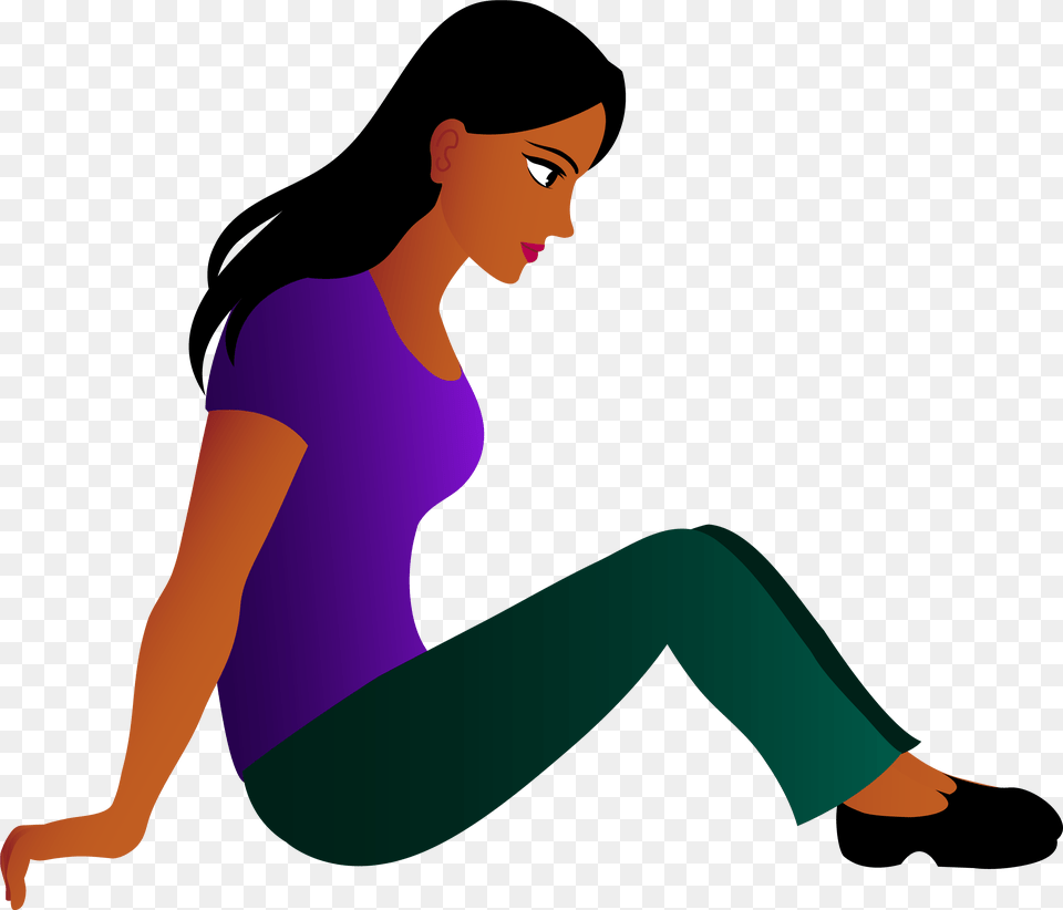 Sitting Woman Cartoon People Sitting Down Woman Sitting Clipart, Adult, Clothing, Female, Pants Free Png Download