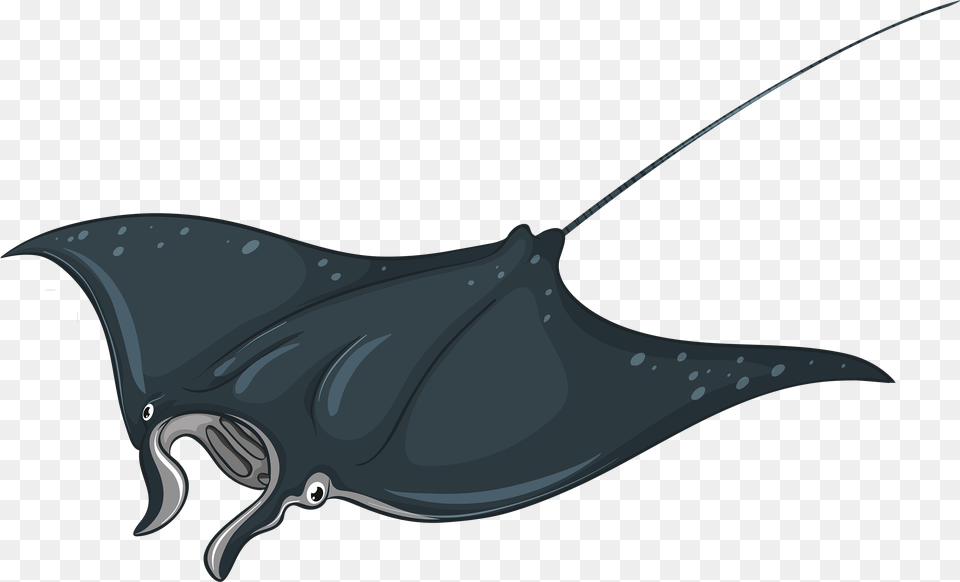 Skate Fish Clipart Stingray Clipart Full Manta Ray Cartoon Transparent, Animal, Manta Ray, Sea Life Free Png Download