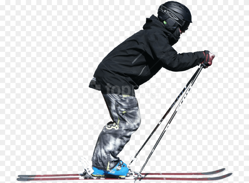 Download Skiing Clipart Photo Images Skiing Person Background, Outdoors, Nature, Adult, Man Free Transparent Png
