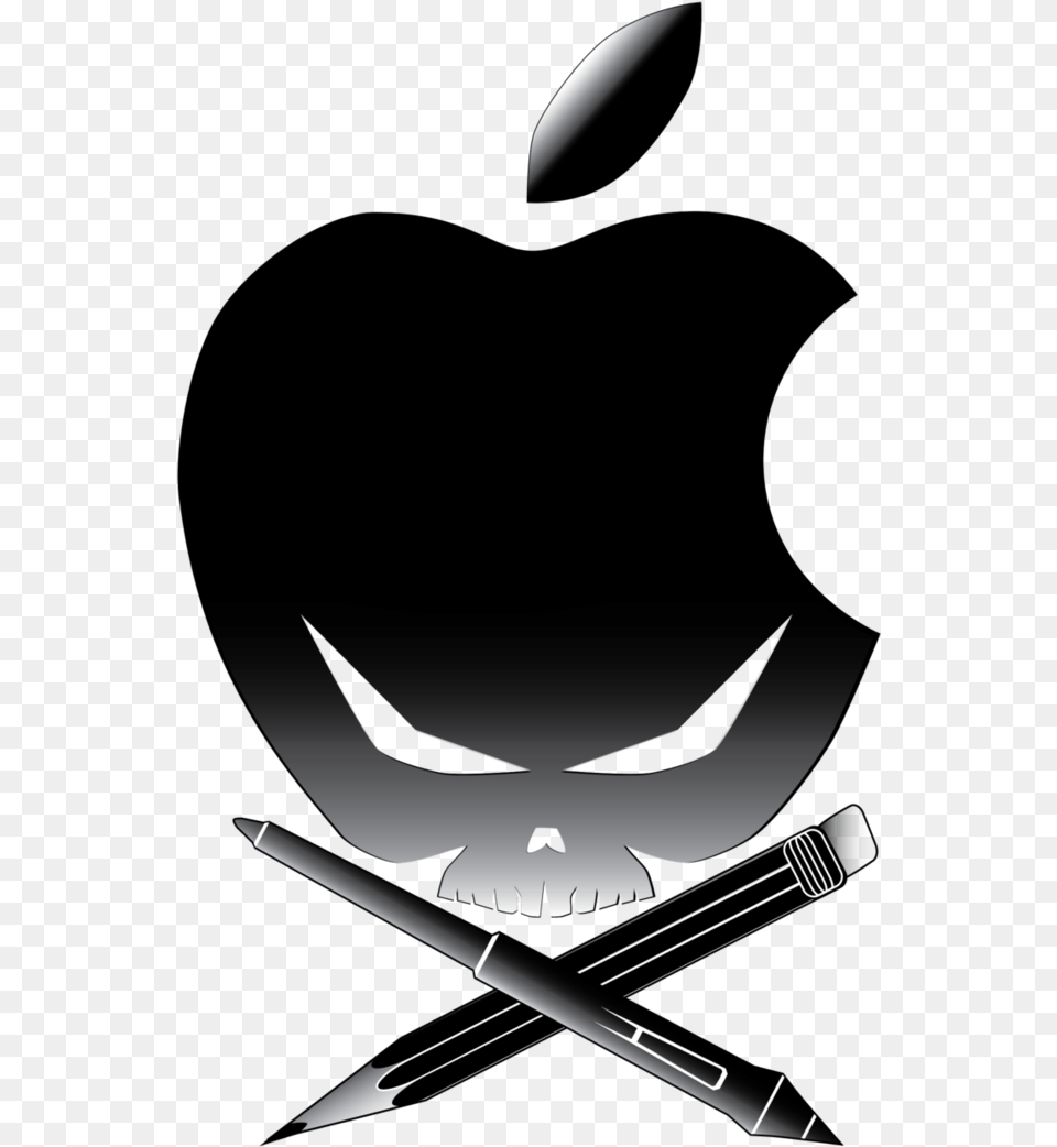 Download Skull Apple Logo Apple Skull White Logo Image Background Cool Logos, Sword, Weapon, Cutlery, Fork Free Png