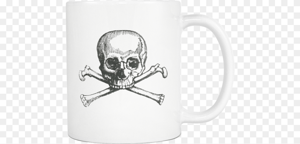 Skull Crossbones Halloween Skull And Crossbones Drawing, Cup, Person, Face, Head Free Png Download