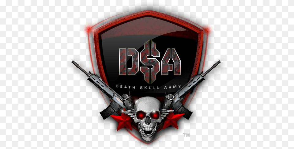 Download Skull With Gun Logo Death Skull Army, Emblem, Symbol Free Transparent Png