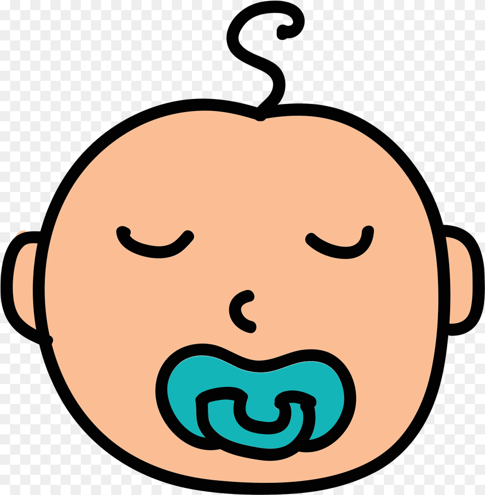 Download Sleeping Baby Icon Cartoon Baby Face, Head, Person, Astronomy, Moon Free Transparent Png