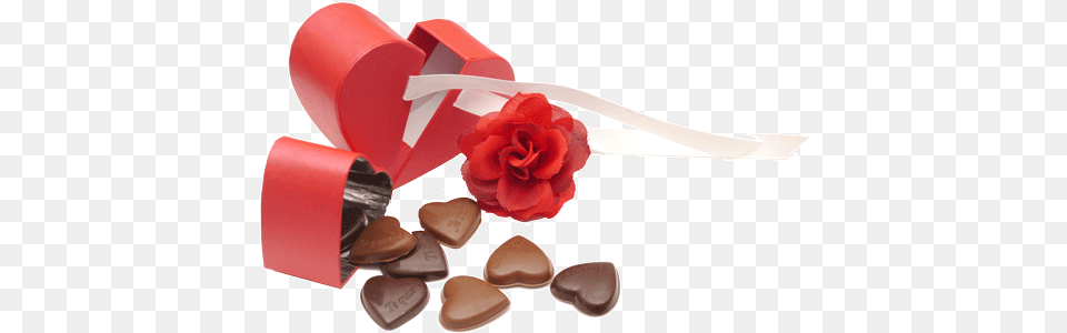 Download Small Red Heart Which Opens Heart With Chocolate, Flower, Plant, Rose, Dessert Png Image