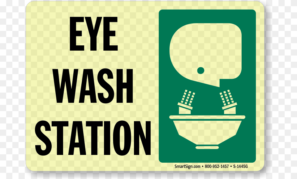 Download Smartsign Eye Wash Station With Graphic Aluminum Sign, Light, Text Free Png