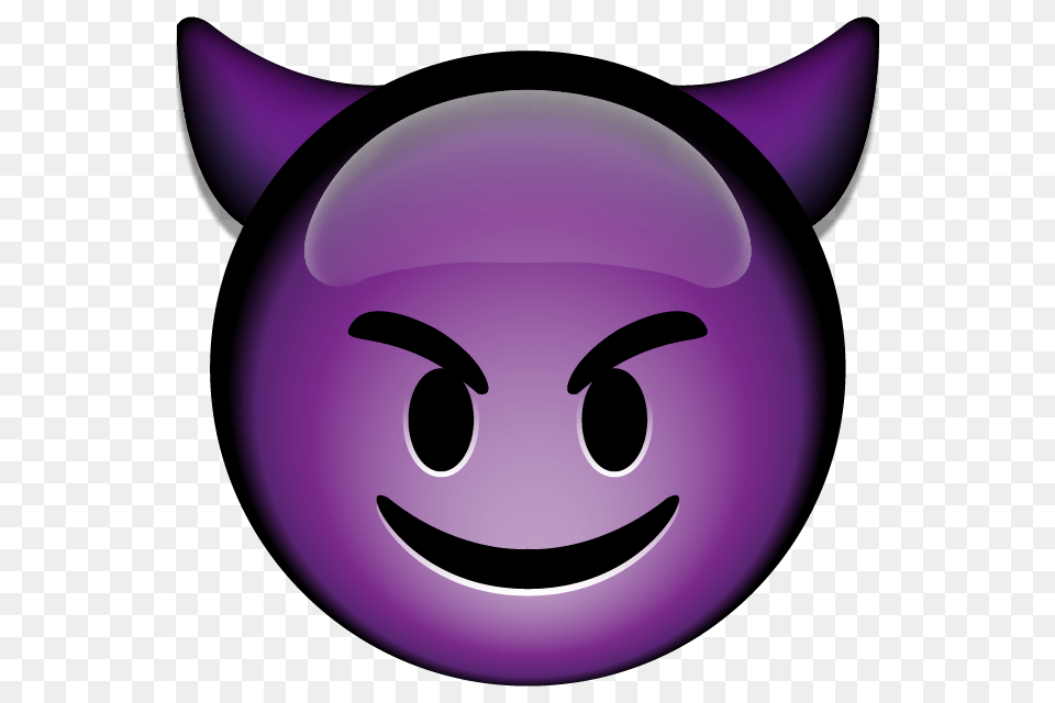 Download Smiling Devil Emoji Icon Emoji Island, Purple Free Png